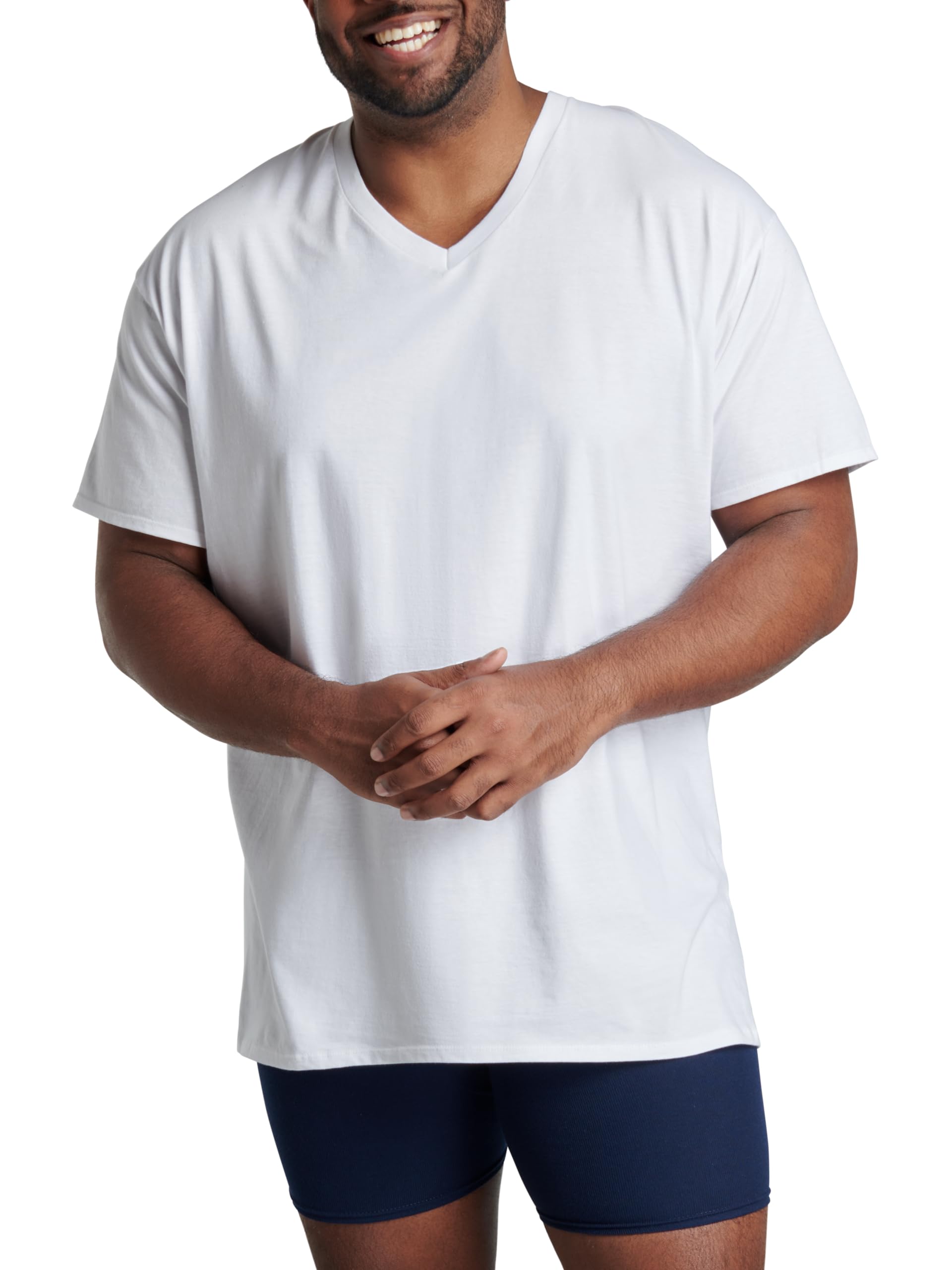 Fruit of the Loom Men's Size Big Tag-Free Underwear & -Undershirts, Tall Man-V Neck-3 Pack, 3X-Large