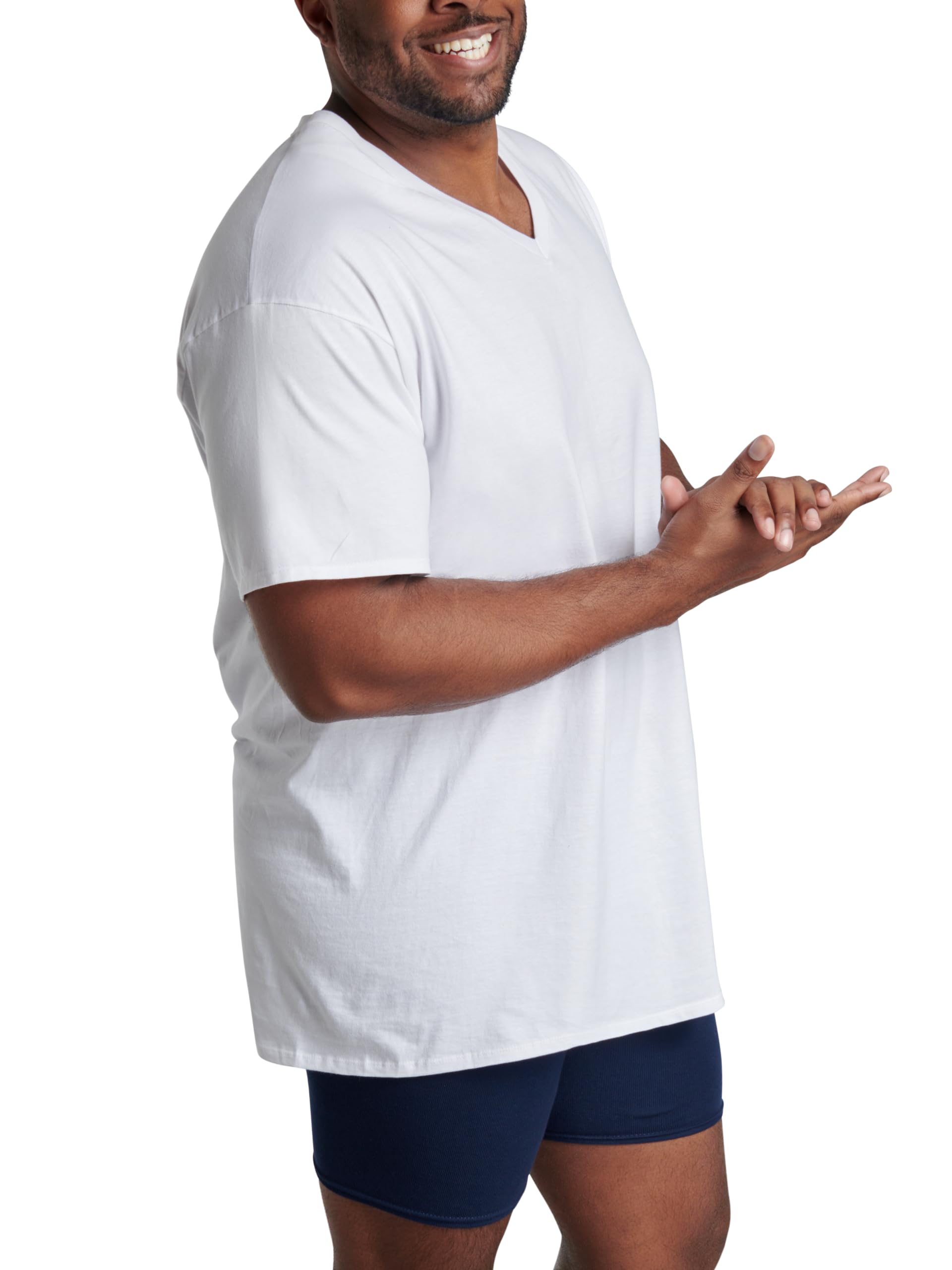 Fruit of the Loom Men's Size Big Tag-Free Underwear & -Undershirts, Tall Man-V Neck-3 Pack, 3X-Large