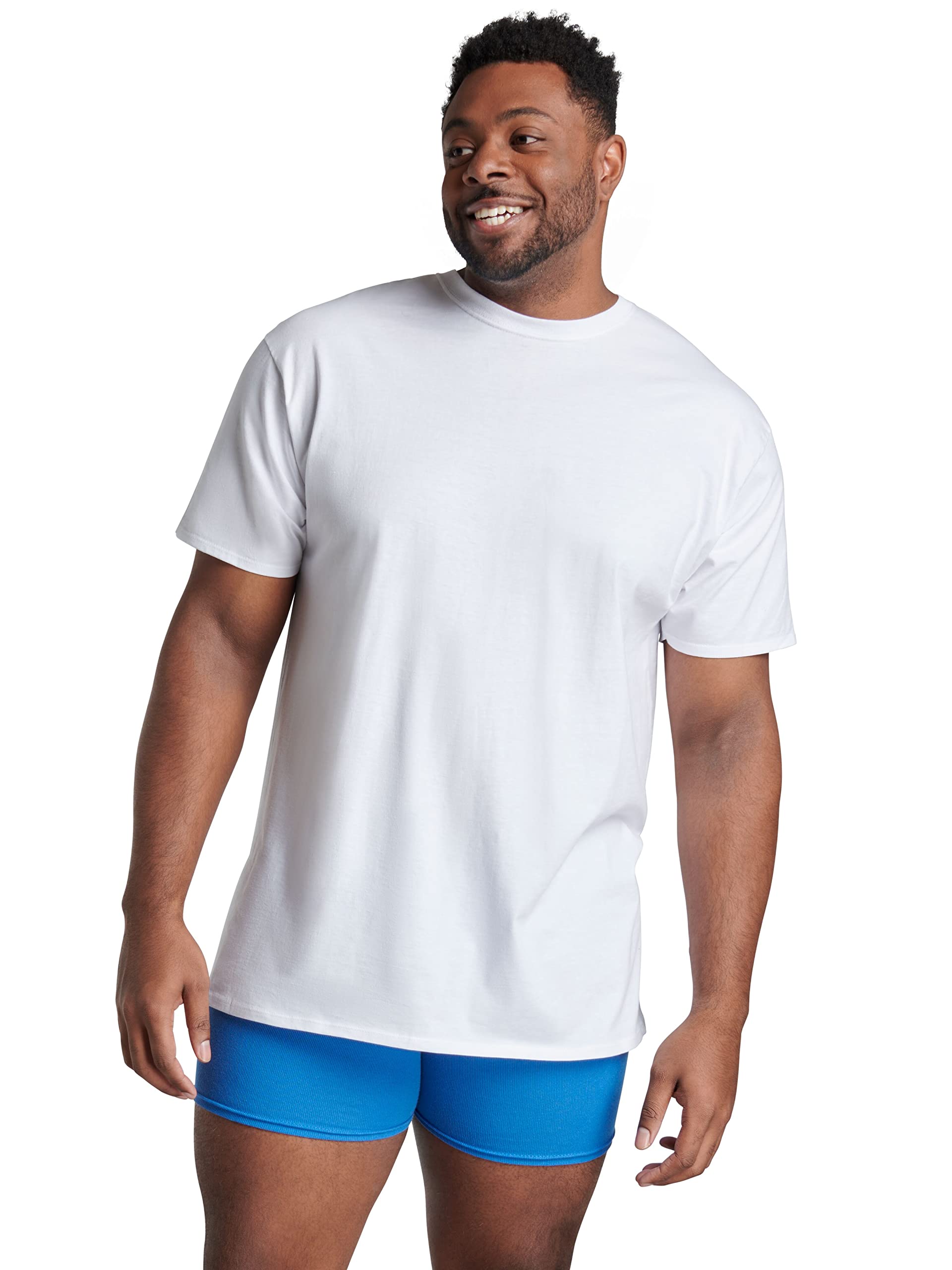Fruit of the Loom Men's Eversoft Cotton Short Sleeve Pocket T-Shirts, Breathable & Tag Free