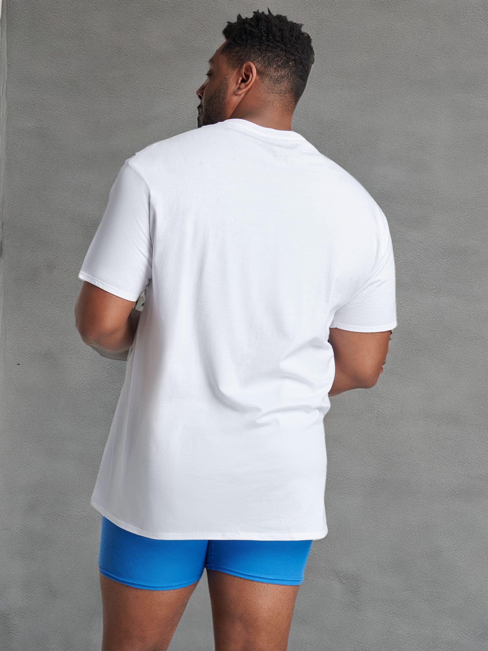 Fruit of the Loom Men's Eversoft Cotton Short Sleeve Pocket T-Shirts, Breathable & Tag Free