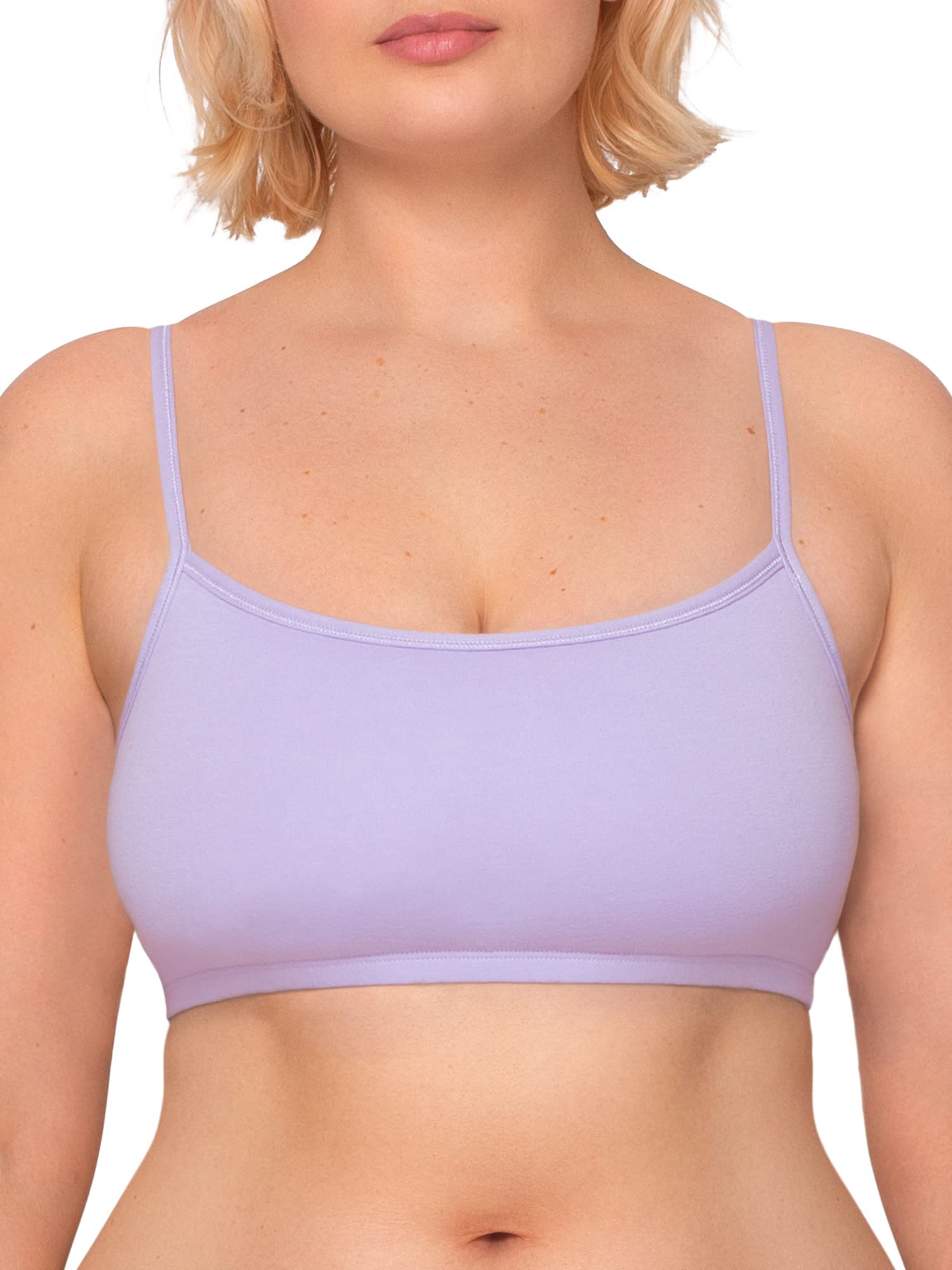 Fruit of the Loom Women's Spaghetti Strap Cotton Sports Bra - All-Day Comfort & Easy Movement