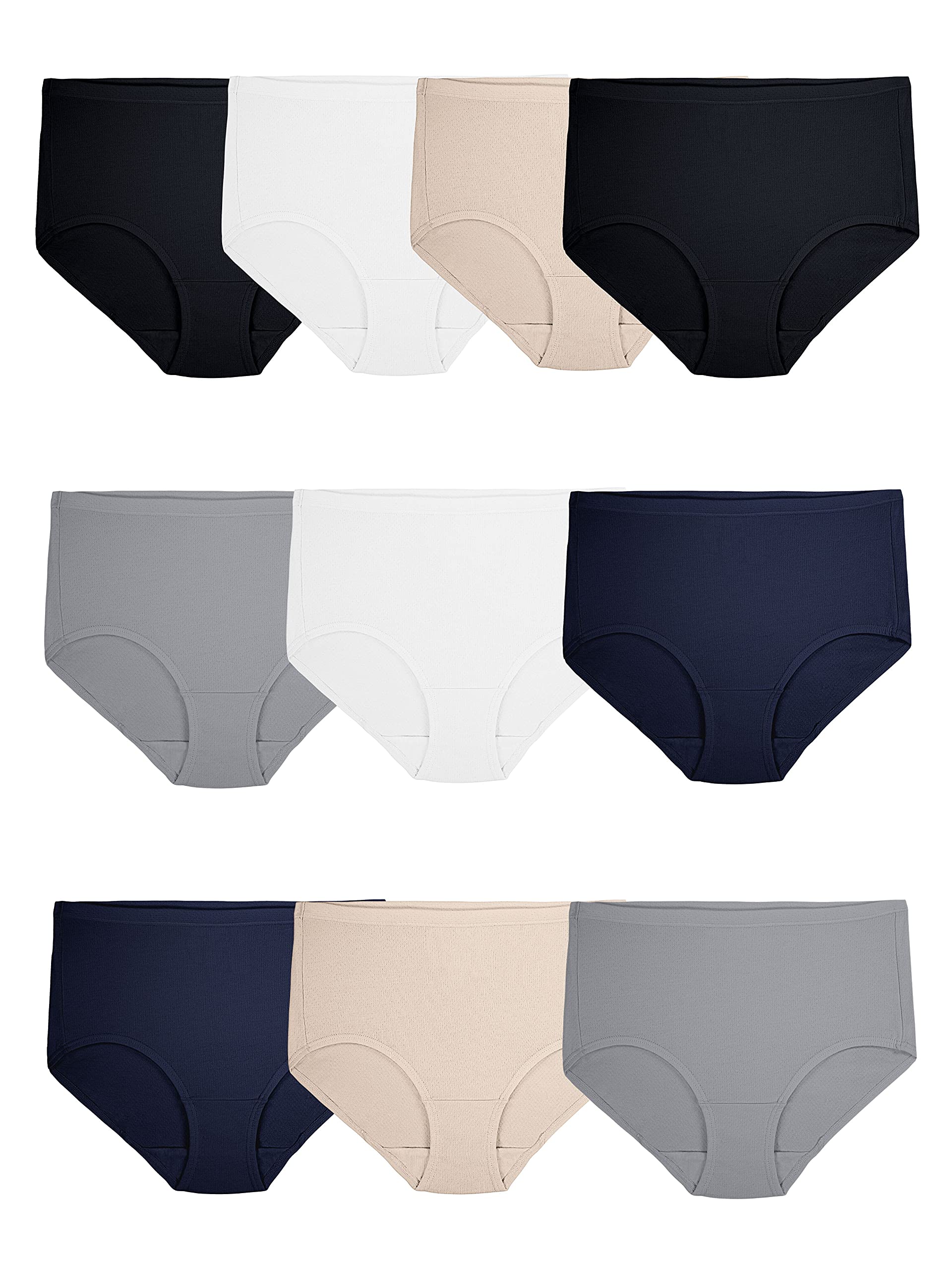 Fruit of the Loom Women's Eversoft Cotton Brief Underwear, Tag Free & Breathable, Available in Plus Size
