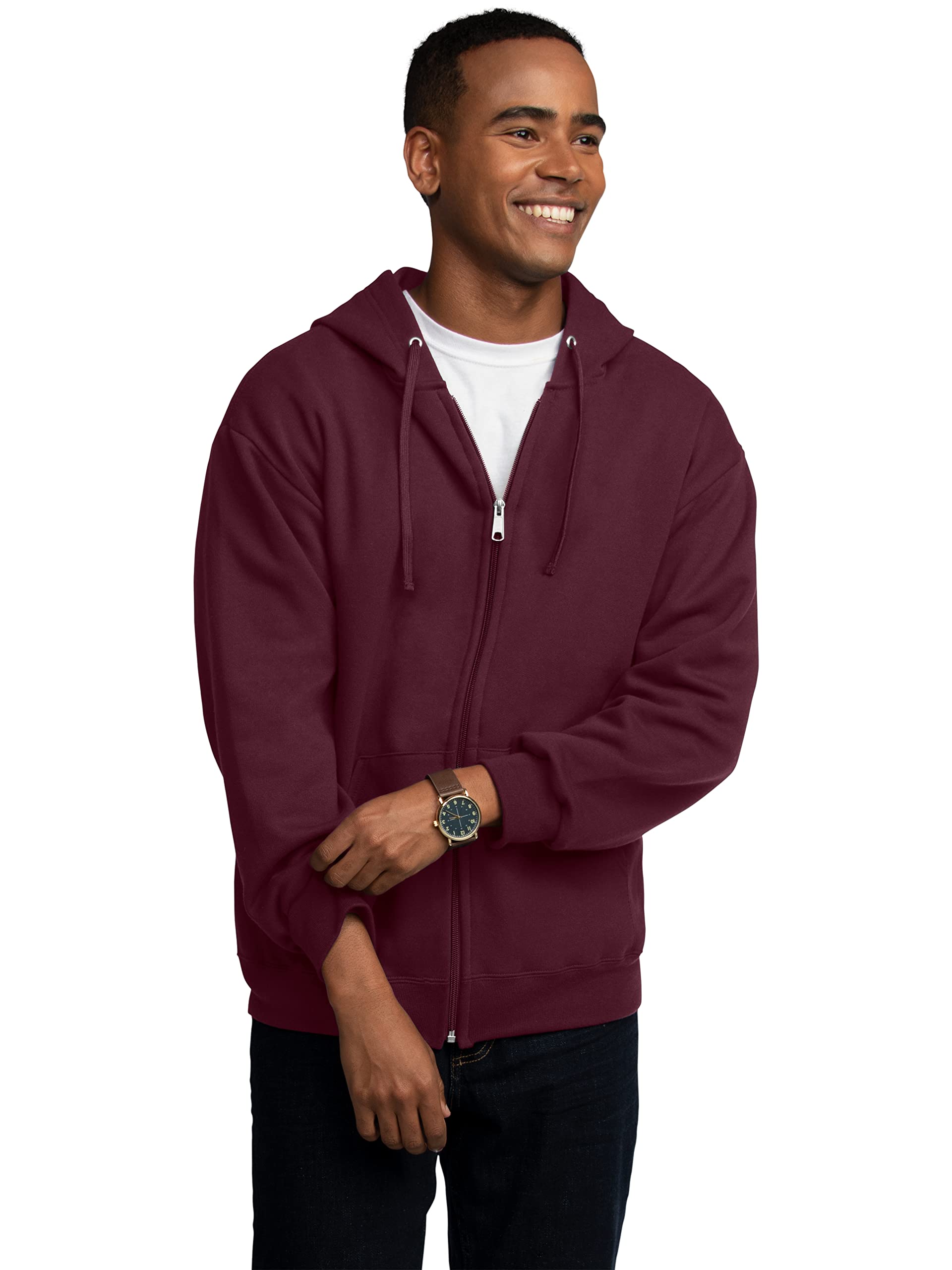 Fruit of the Loom Unisex Adult EverSoft Fleece Full Zip Hoodie Sweatshirt