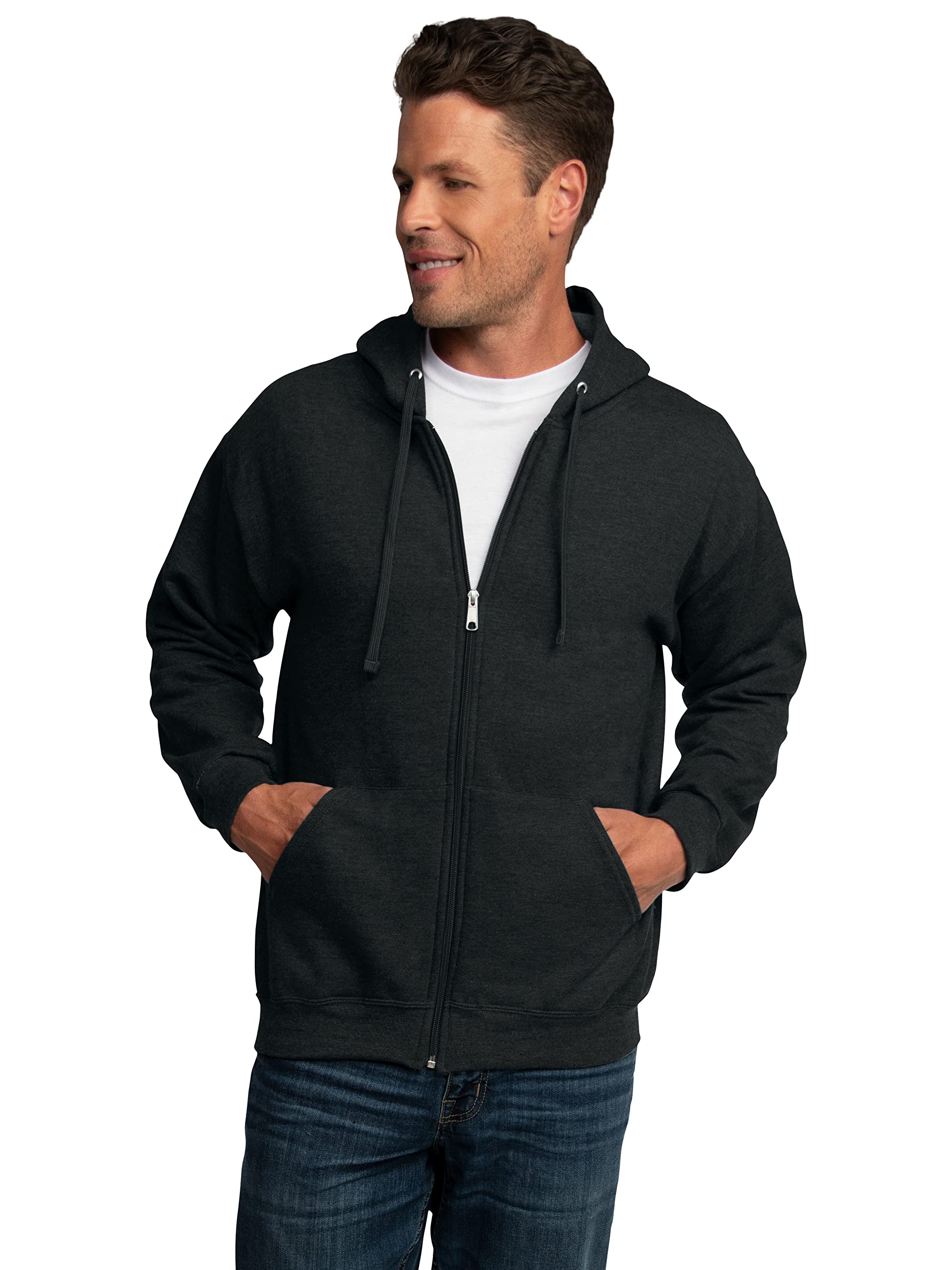 Fruit of the Loom Unisex Adult EverSoft Fleece Full Zip Hoodie Sweatshirt