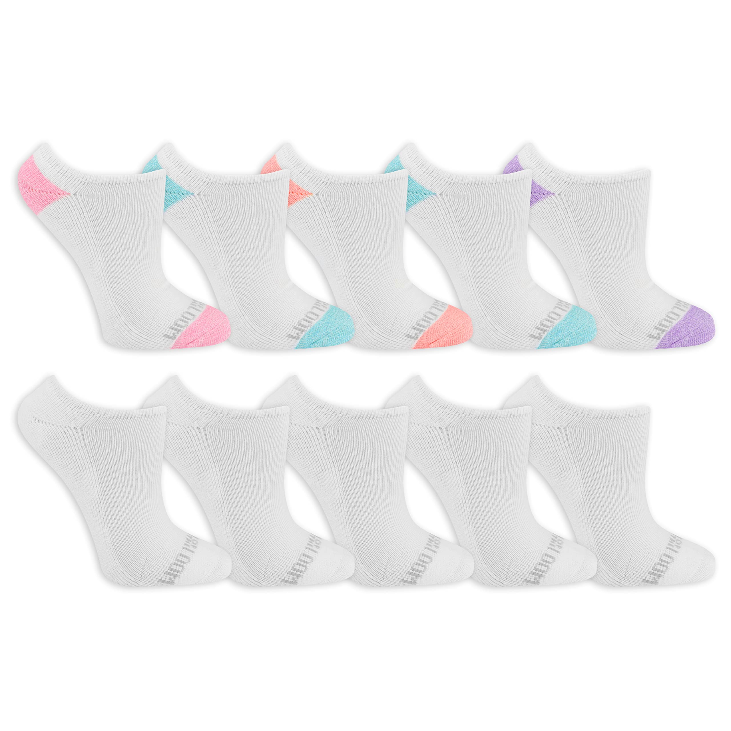 Fruit of the Loom Women Everyday Soft Cushioned No Show Socks (10 Pack)