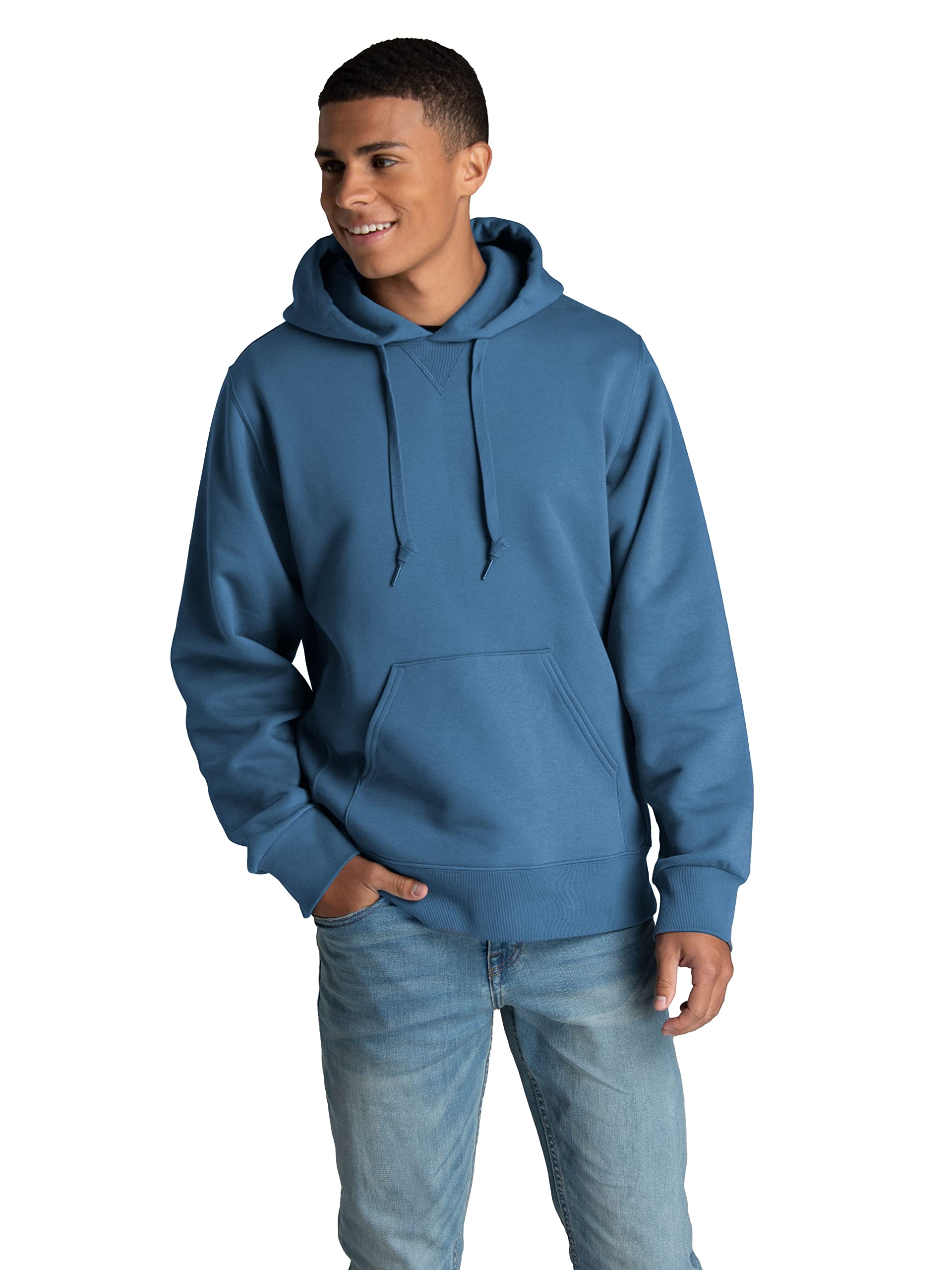 Fruit of the Loom Men's Crafted Comfort Fleece Crewneck Sweatshirts & Pullover Hoodies, Super Soft Cotton Blend, Sizes S-2X, Denim, Small