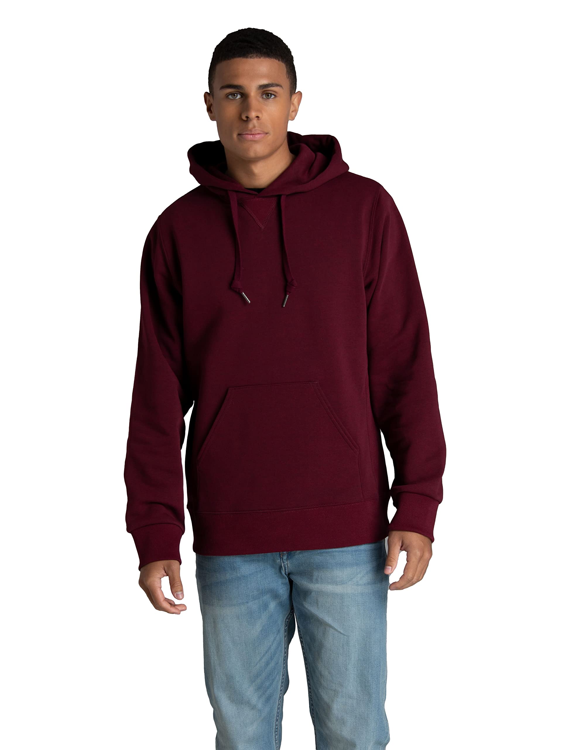 Fruit of the Loom Men's Crafted Comfort Fleece Crewneck Sweatshirts & Pullover Hoodies, Super Soft Cotton Blend, Sizes S-2X, Maroon Heather, Small