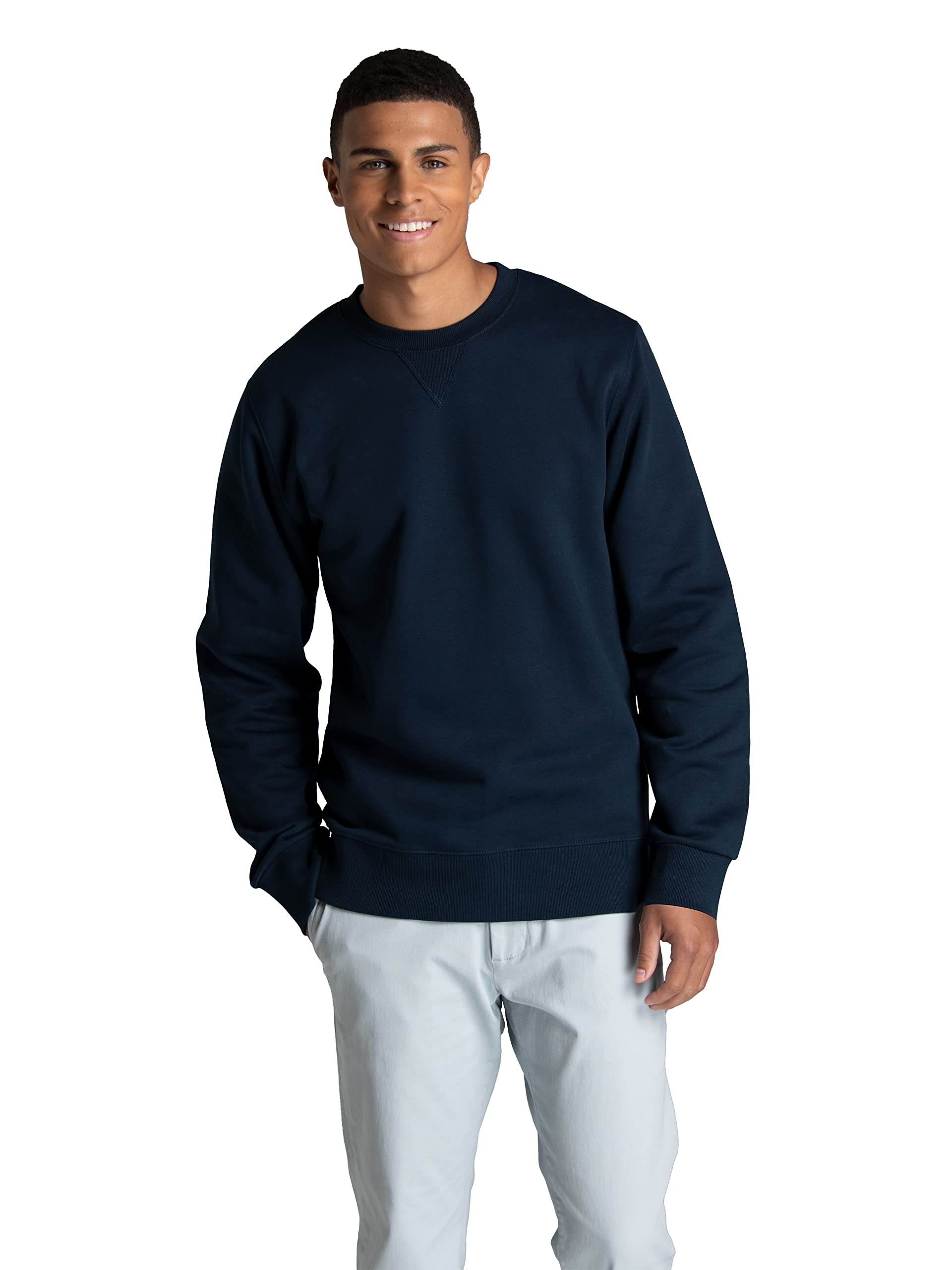 Fruit of the Loom Men's Crafted Comfort Fleece Crewneck Sweatshirts & Pullover Hoodies, Super Soft Cotton Blend, Sizes S-2X, Navy Nights, Medium