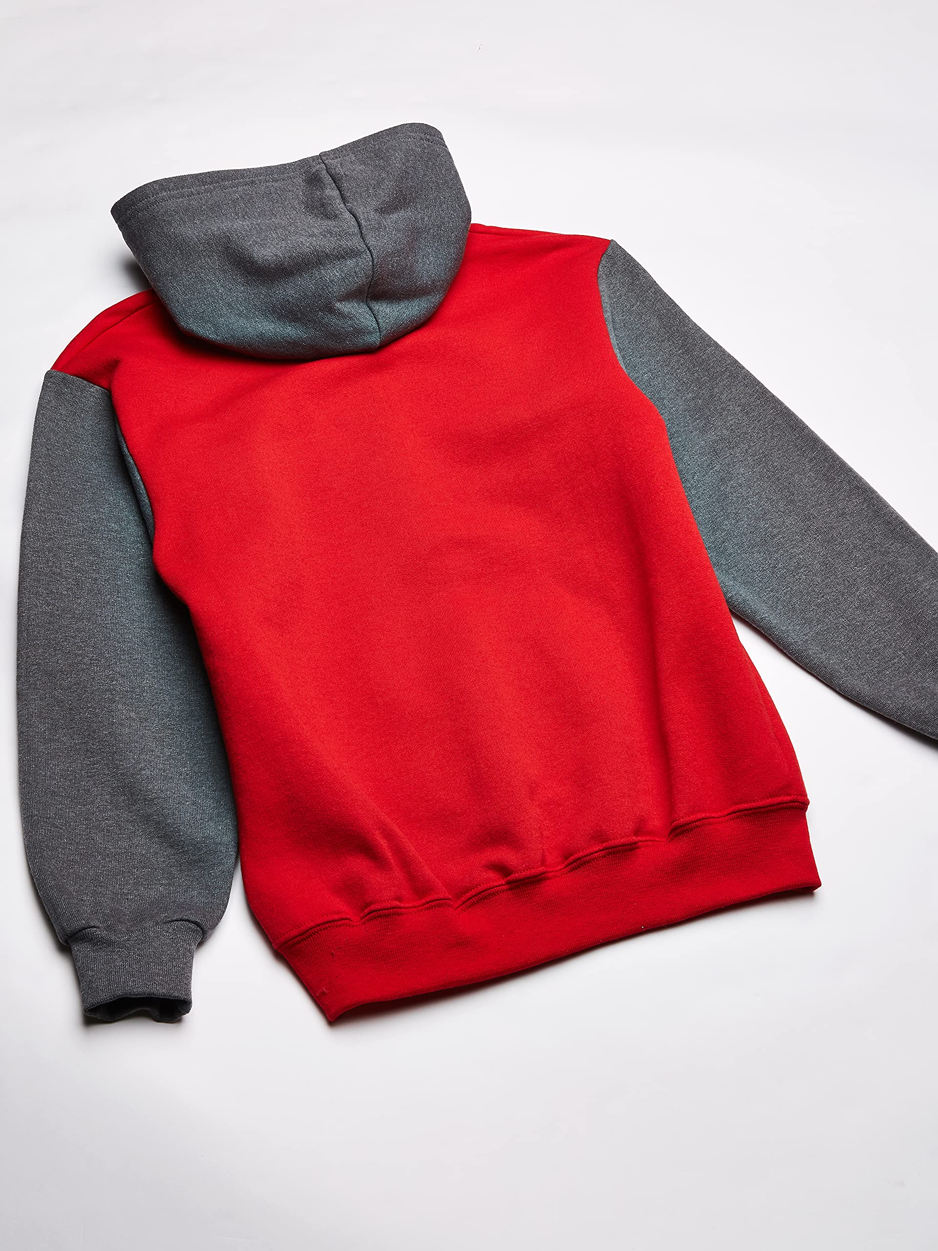Fruit of the Loom Boys' Fleece Full Zip Hoodie Sweatshirt, TRUE RED/CHARCOAL HEATHER/TIMES SQUARE NAVY STRIPE, Small