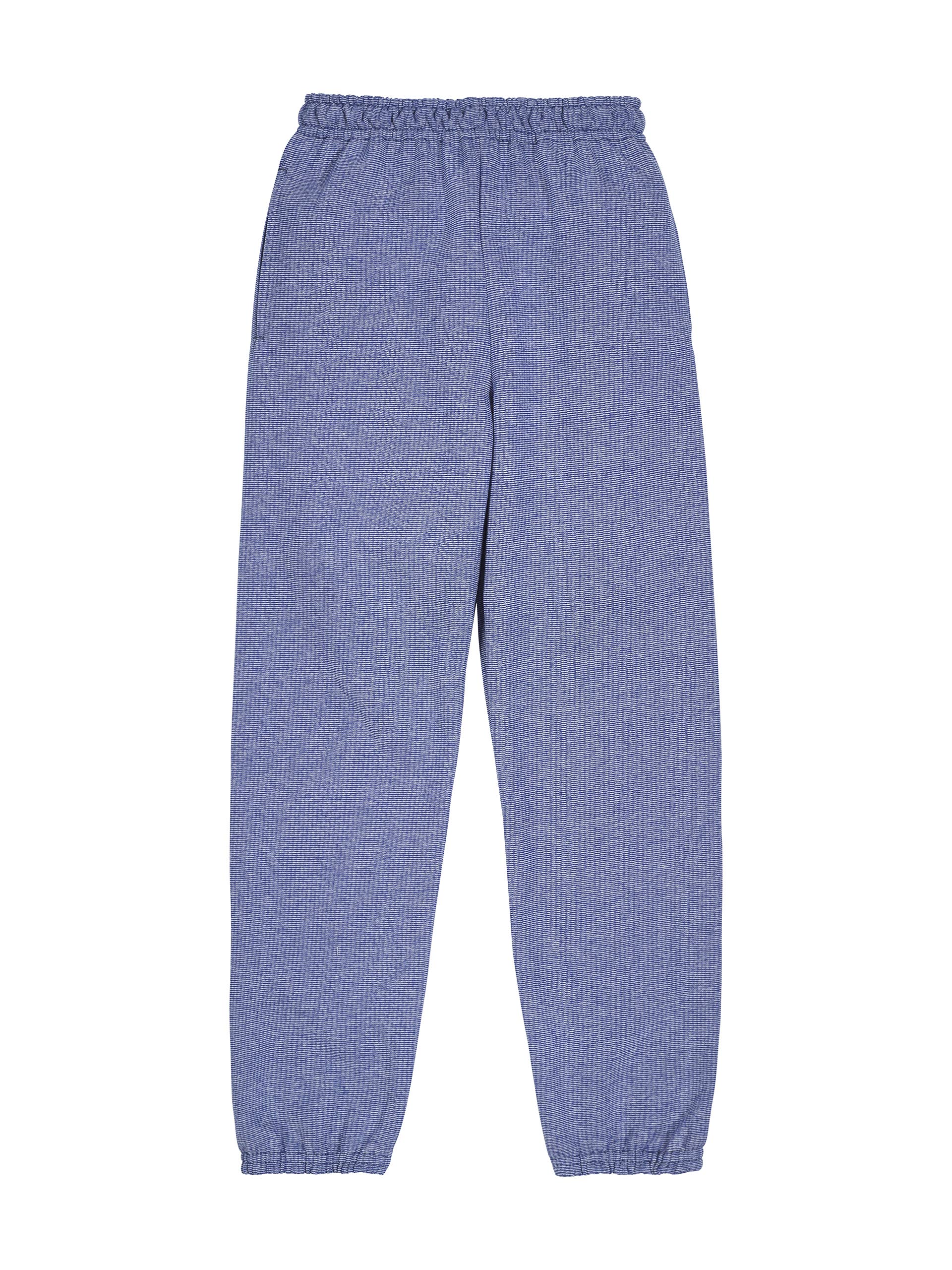 Fruit of the Loom Boys' Fleece Elastic Bottom Sweatpant, Times Square Stripe/Ghost Navy, Small