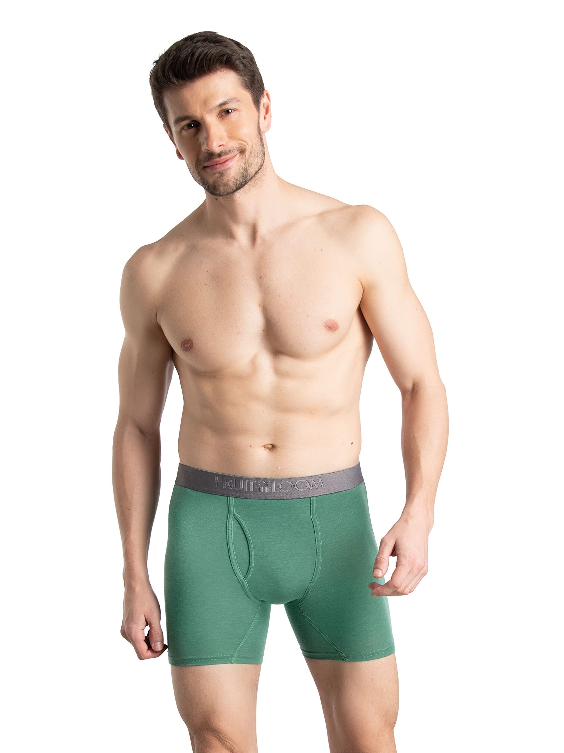 Fruit of the Loom Men's 360 Stretch Boxer Briefs, High Performance Stretch, Quick Dry & Moisture Wicking