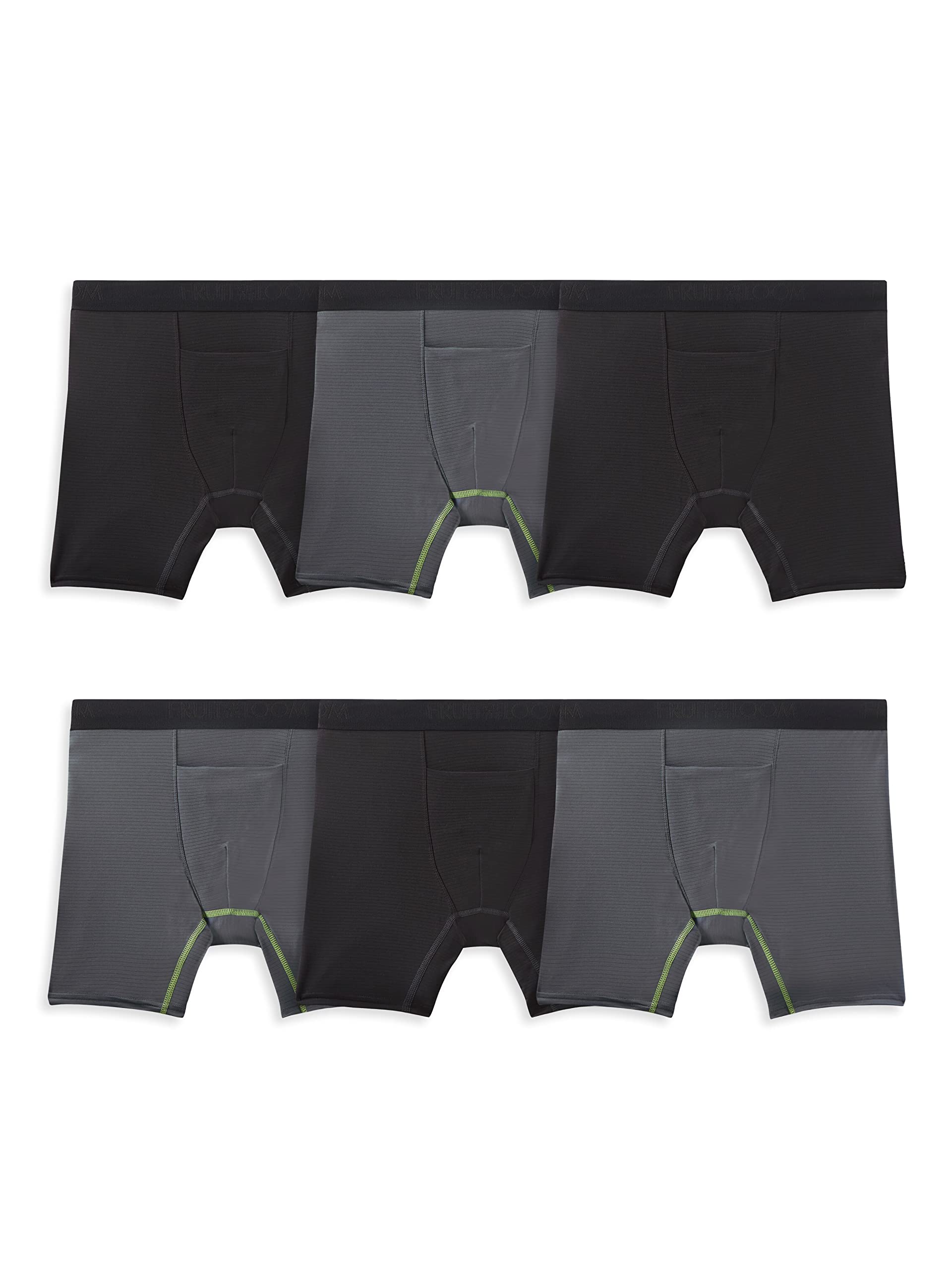 Fruit of the Loom Men's 360 Stretch Boxer Briefs, High Performance Stretch, Quick Dry & Moisture Wicking