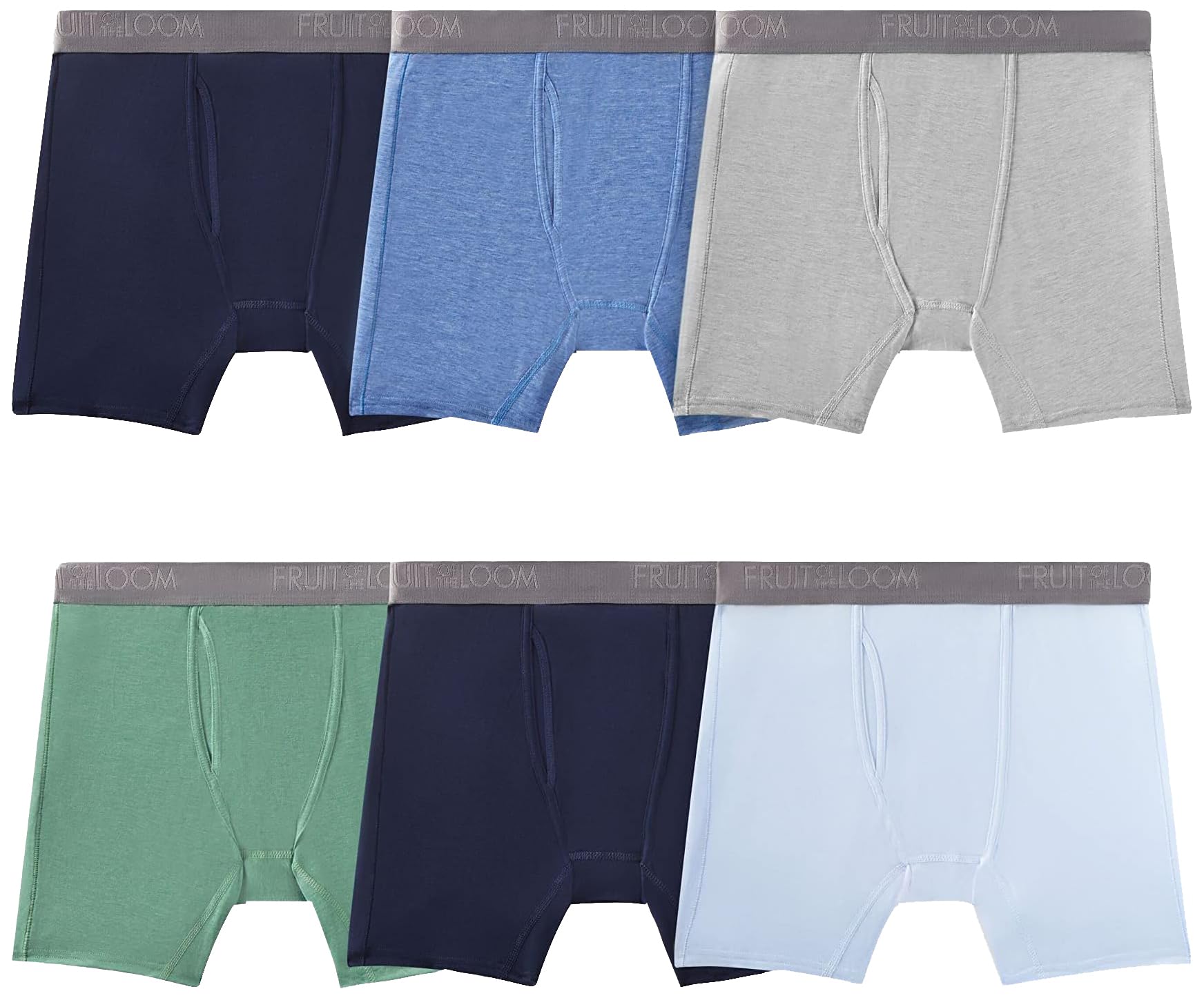 Fruit of the Loom Men's 4-Way Stretch Boxer Briefs | Lightweight & Moisture Wicking Underwear | Long, Regular Leg & Trunk