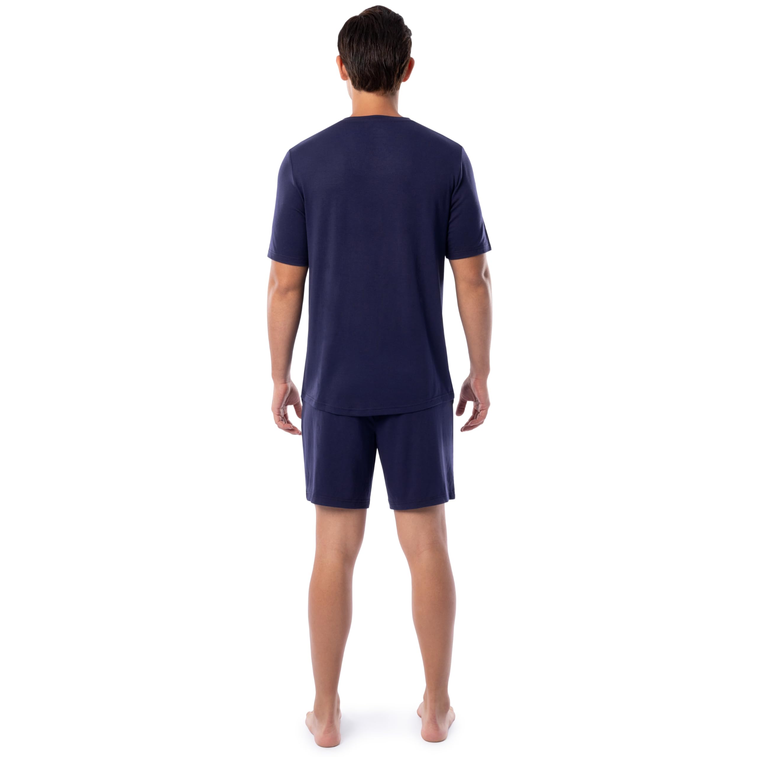 Fruit of the Loom mens 360 Stretch Short Sleeve V-neck Top and Short Sleep Pajama Set