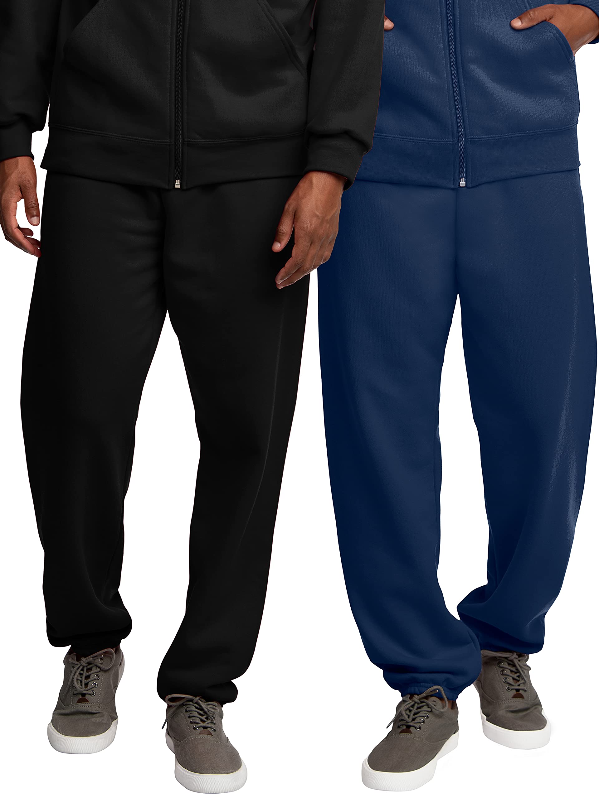 Fruit of the Loom Men's Eversoft Fleece Elastic Bottom Sweatpants with Pockets, Relaxed Fit, Moisture Wicking, Breathable