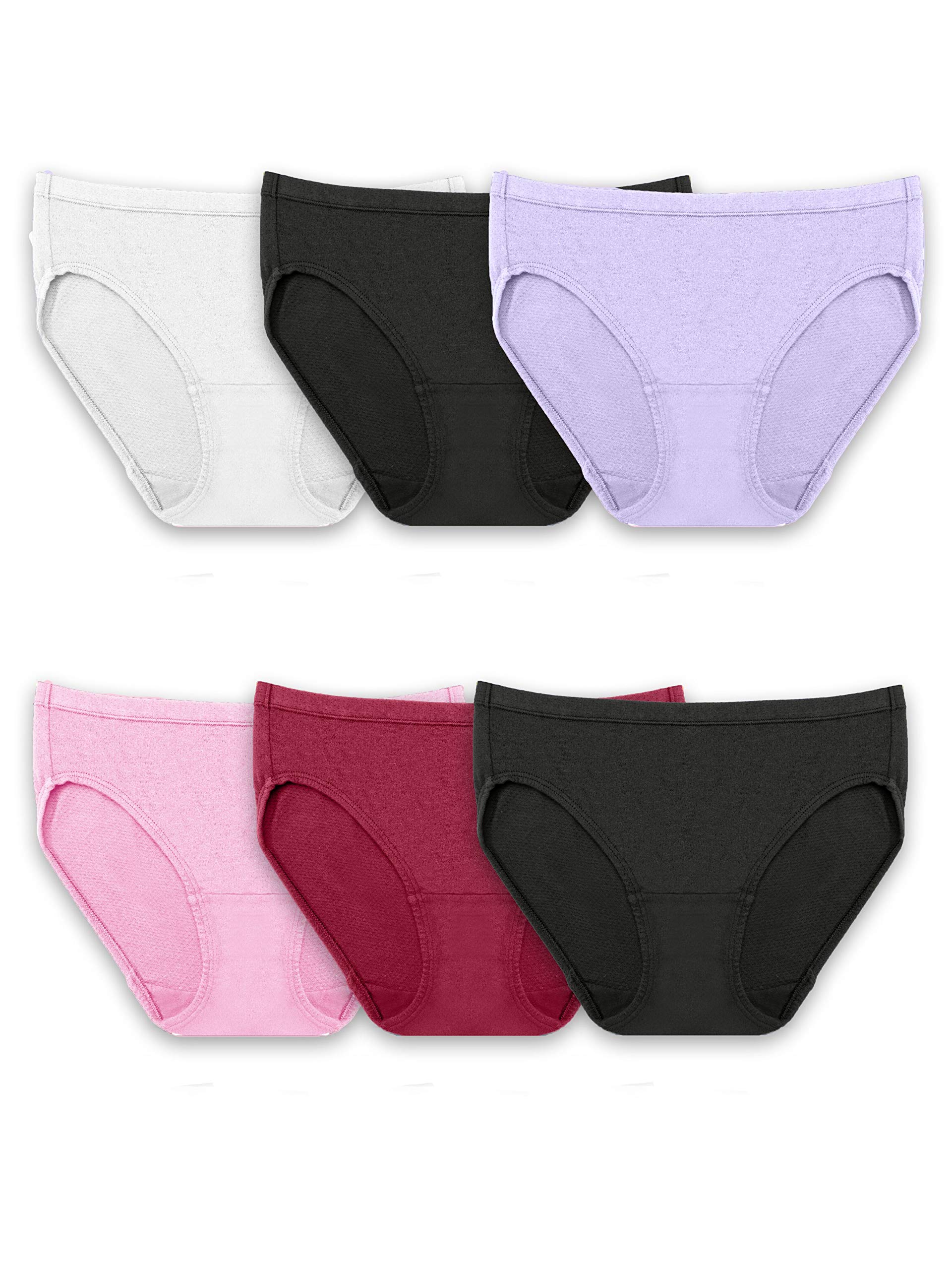 Fruit of the Loom Women's Breathable Underwear, Moisture Wicking Keeps You Cool & Comfortable, Available in Plus Size