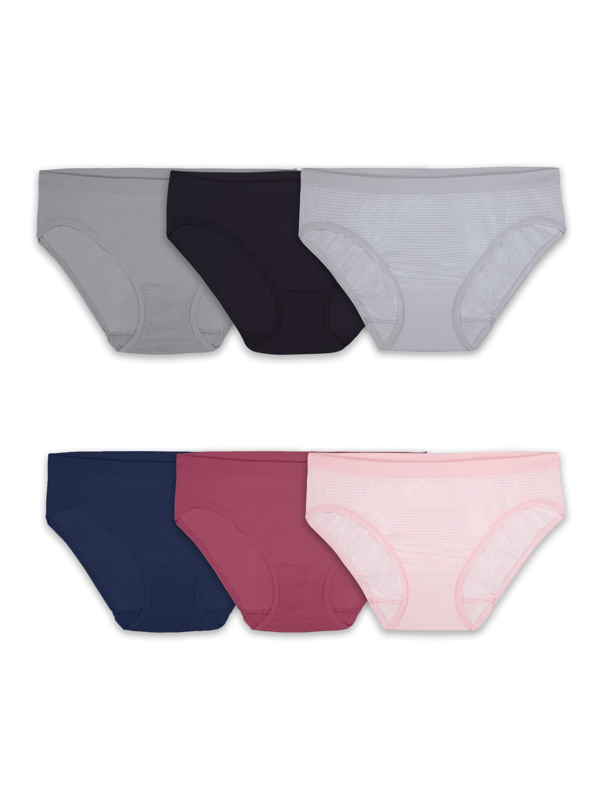 Fruit of the Loom Women's No Show Seamless Underwear, Amazing Stretch & No Panty Lines, Available in Plus Size
