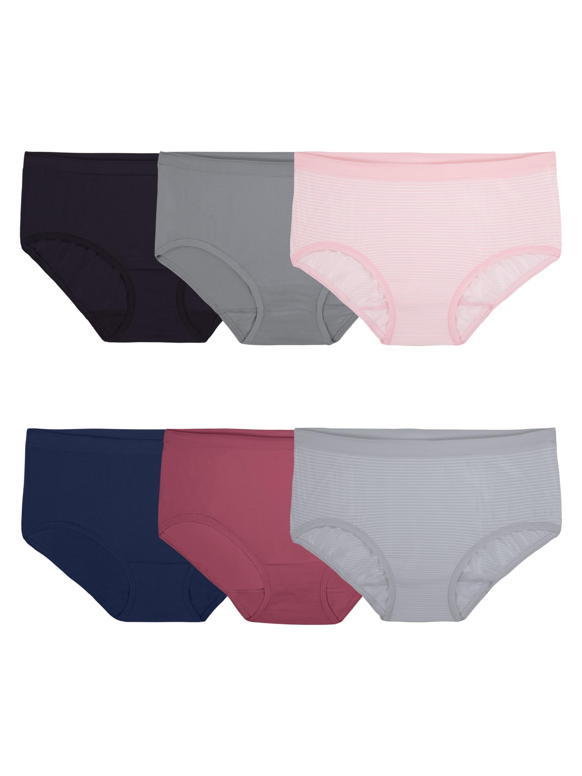 Fruit of the Loom Women's No Show Seamless Underwear, Amazing Stretch & No Panty Lines, Available in Plus Size