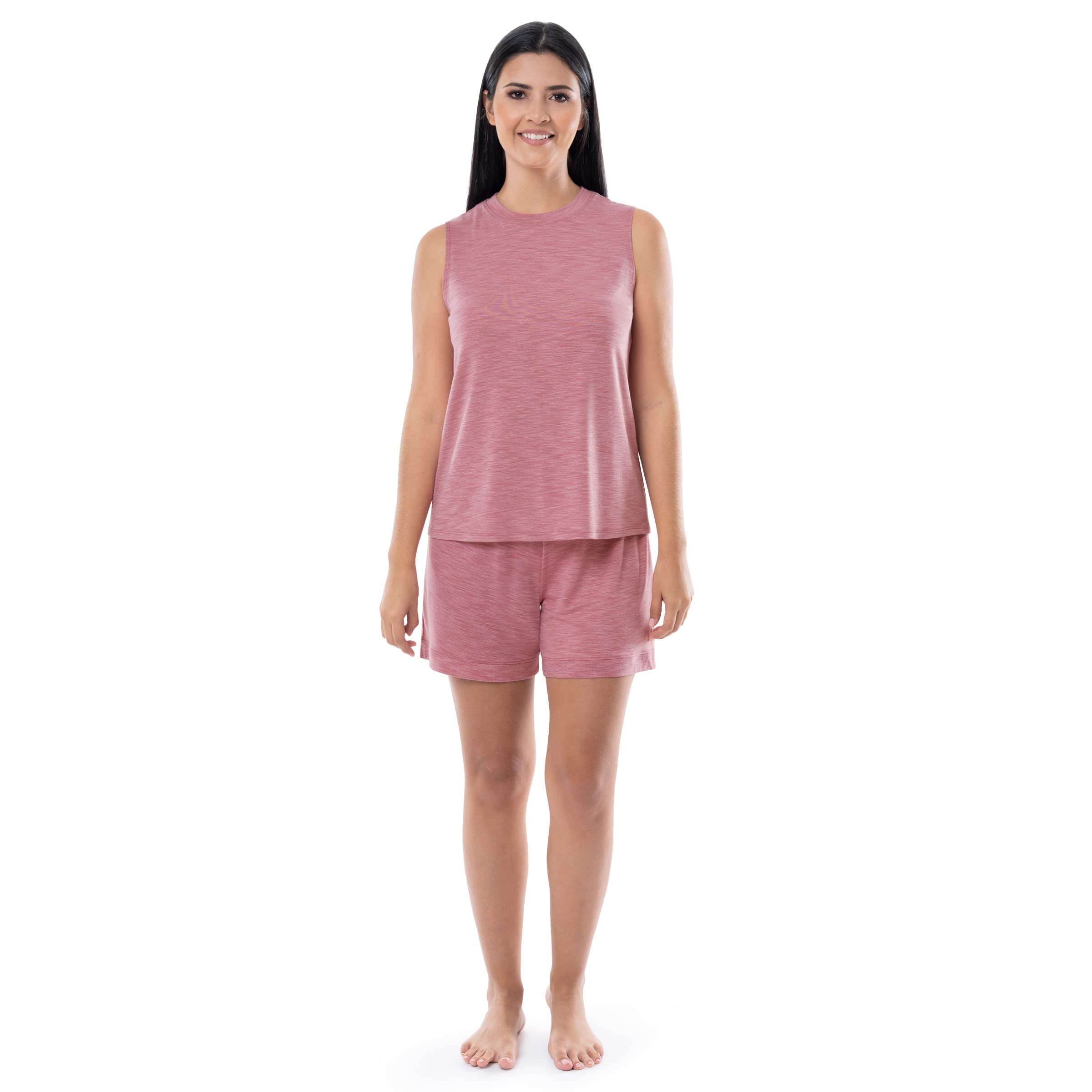 Fruit of the Loom Women's Breathable Tank Top and Short 2 Piece Sleep Set