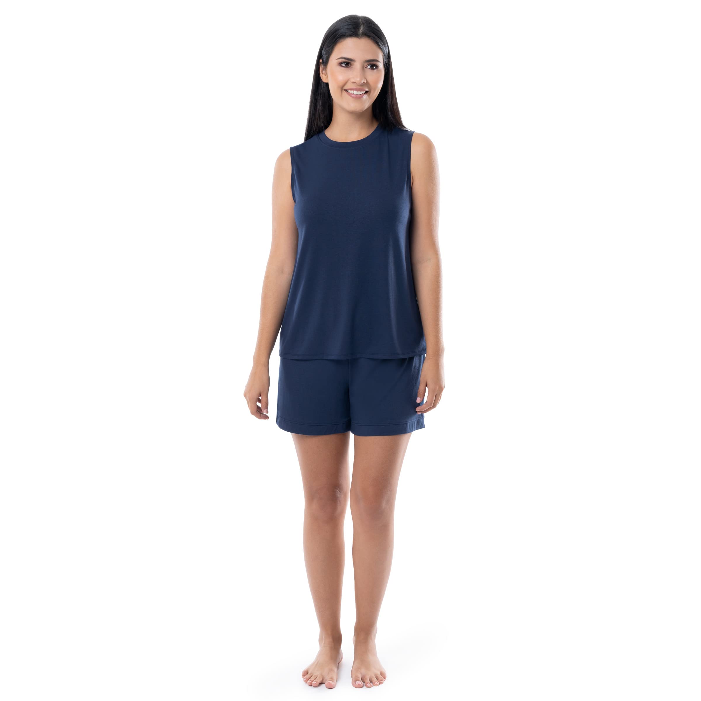 Fruit of the Loom Women's Breathable Tank Top and Short 2 Piece Sleep Set