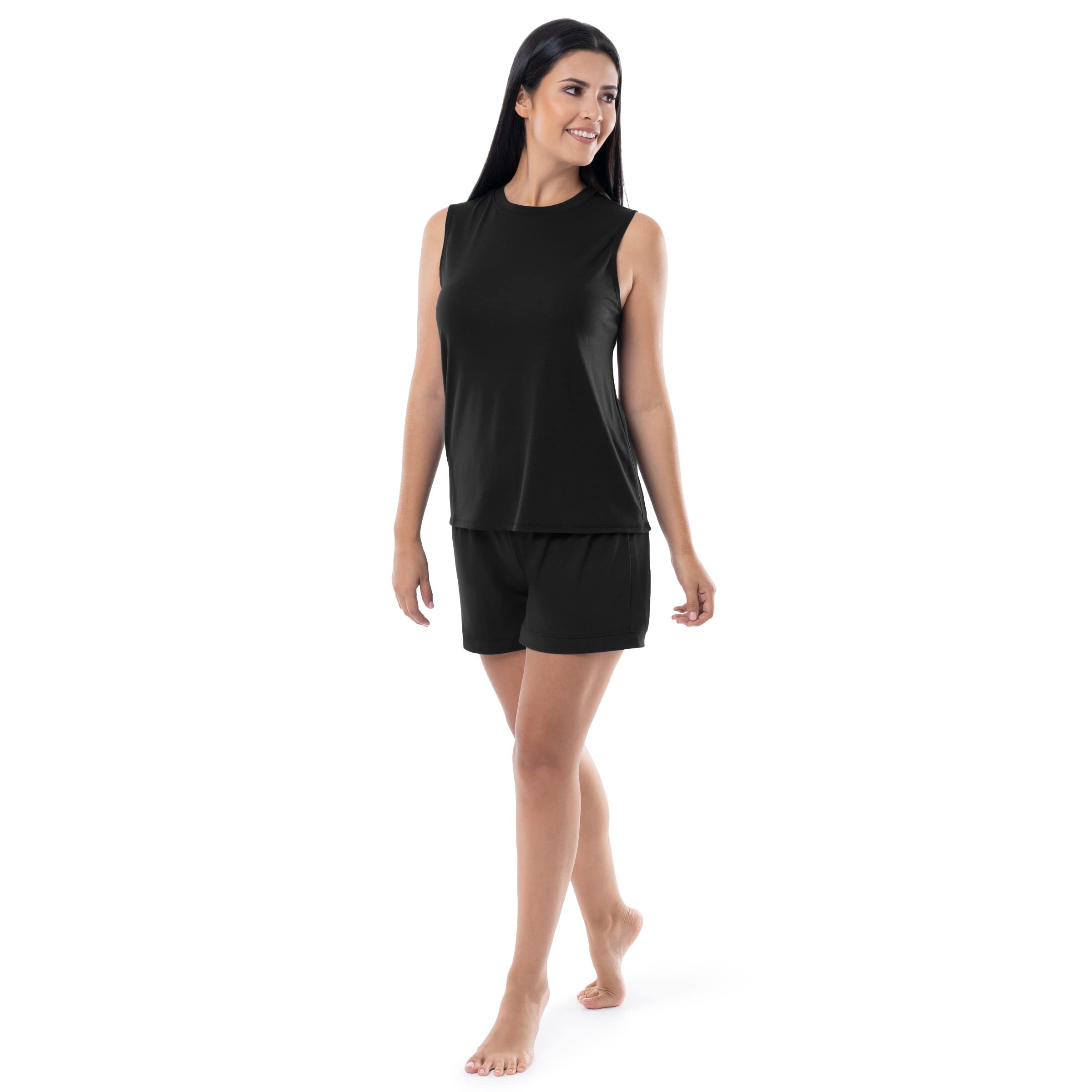 Fruit of the Loom Women's Breathable Tank Top and Short 2 Piece Sleep Set