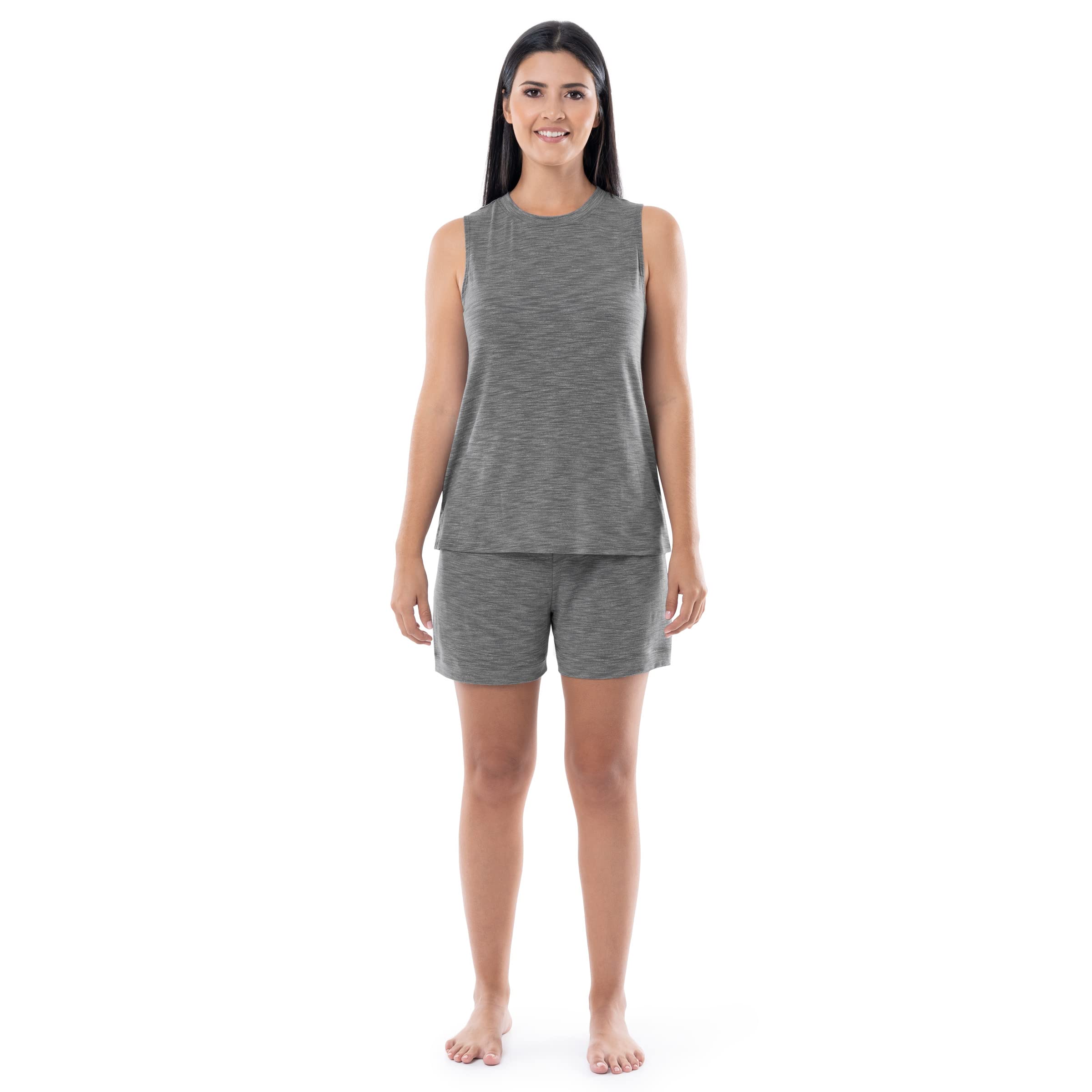 Fruit of the Loom Women's Breathable Tank Top and Short 2 Piece Sleep Set