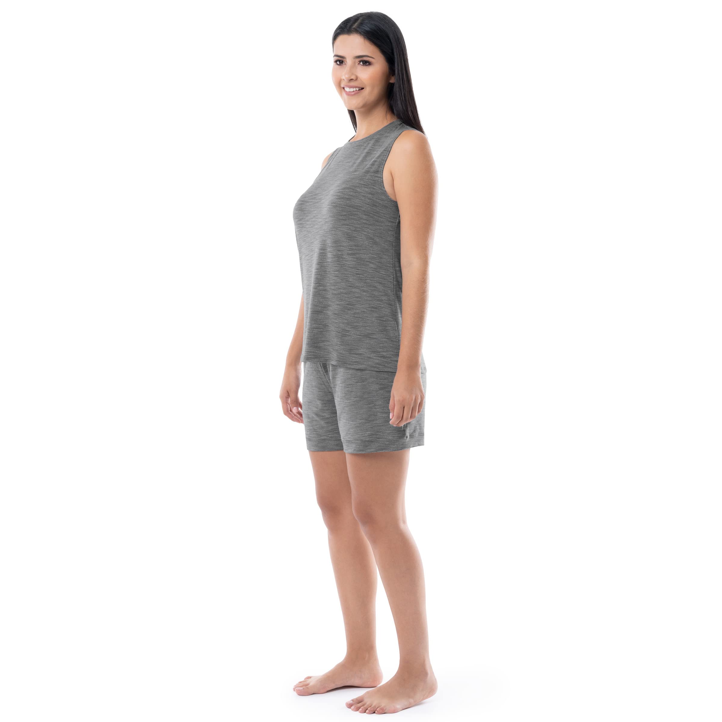 Fruit of the Loom Women's Breathable Tank Top and Short 2 Piece Sleep Set