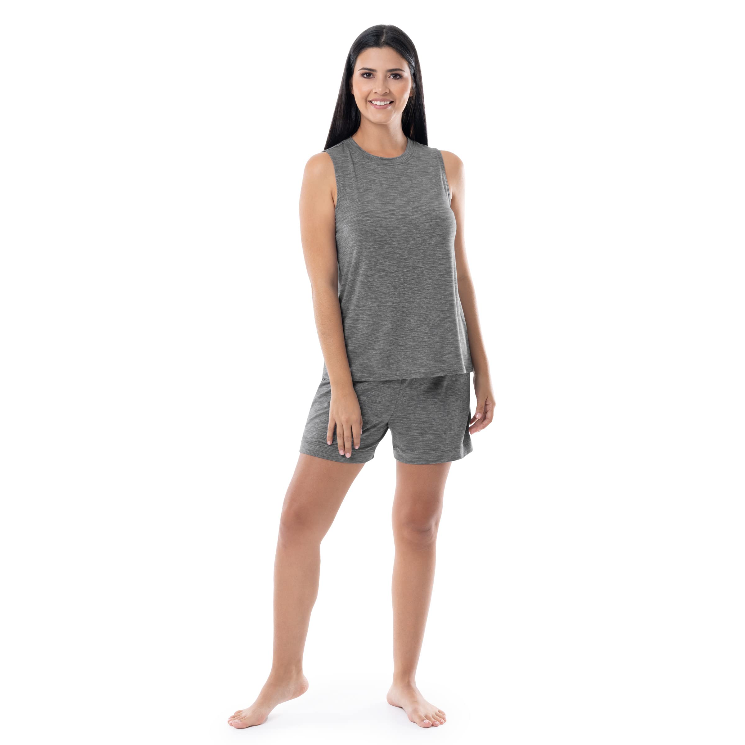 Fruit of the Loom Women's Breathable Tank Top and Short 2 Piece Sleep Set