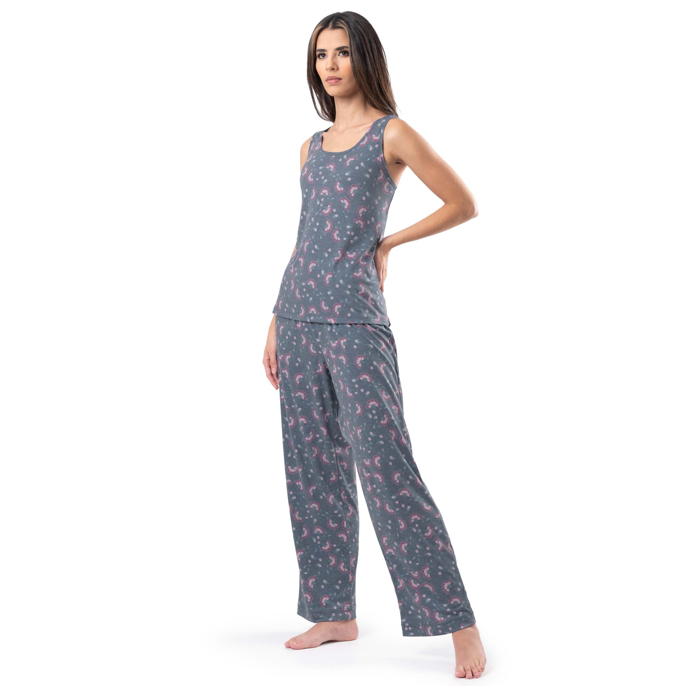 Fruit of the Loom womens Breathable Tank Top, Pant, and Cardigan Sleep Set