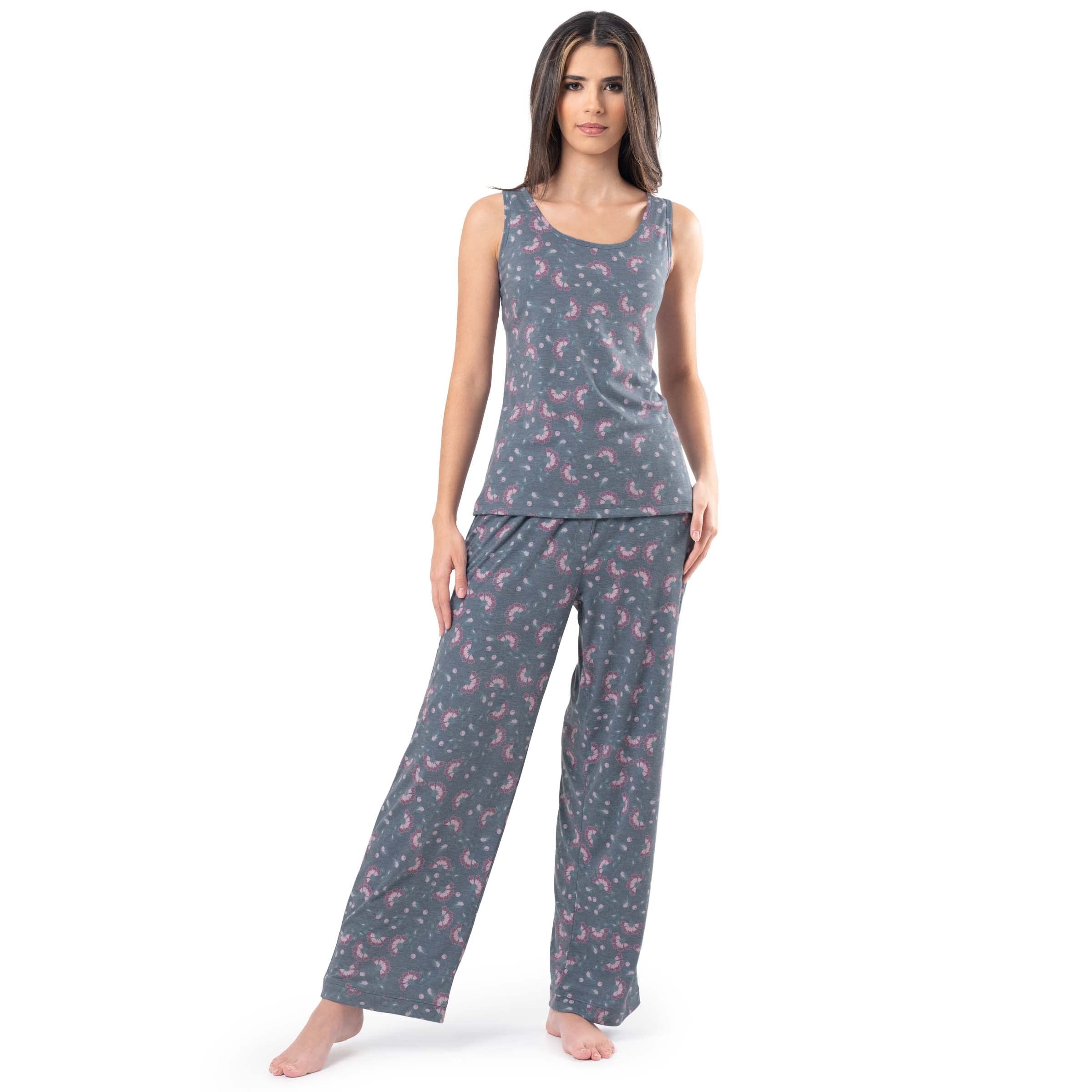 Fruit of the Loom womens Breathable Tank Top, Pant, and Cardigan Sleep Set