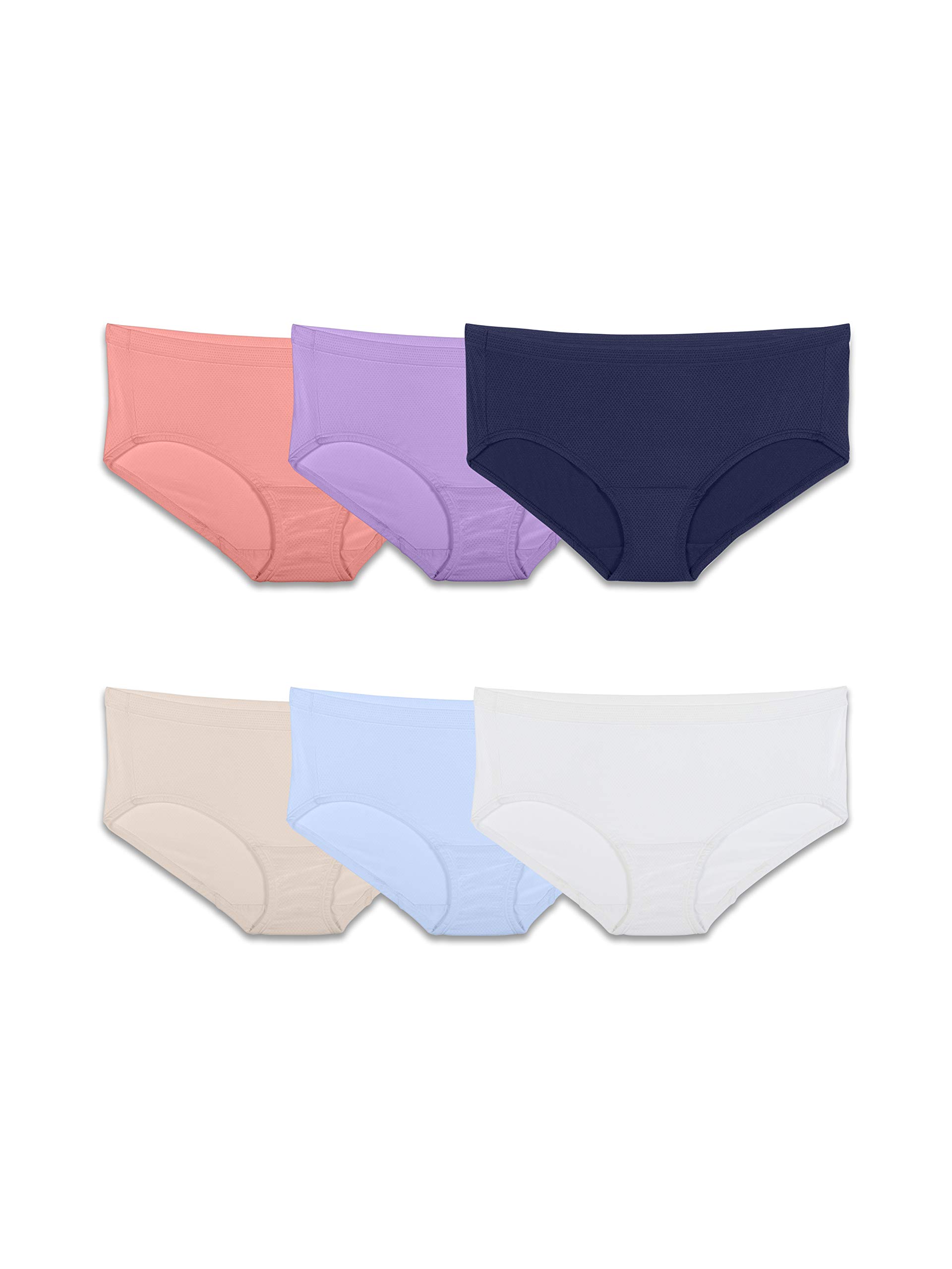 Fruit of the Loom Women's Underwear Breathable Panties (Regular & Plus, Plus Size Hipster-Micro Mesh-6 Pack, 12