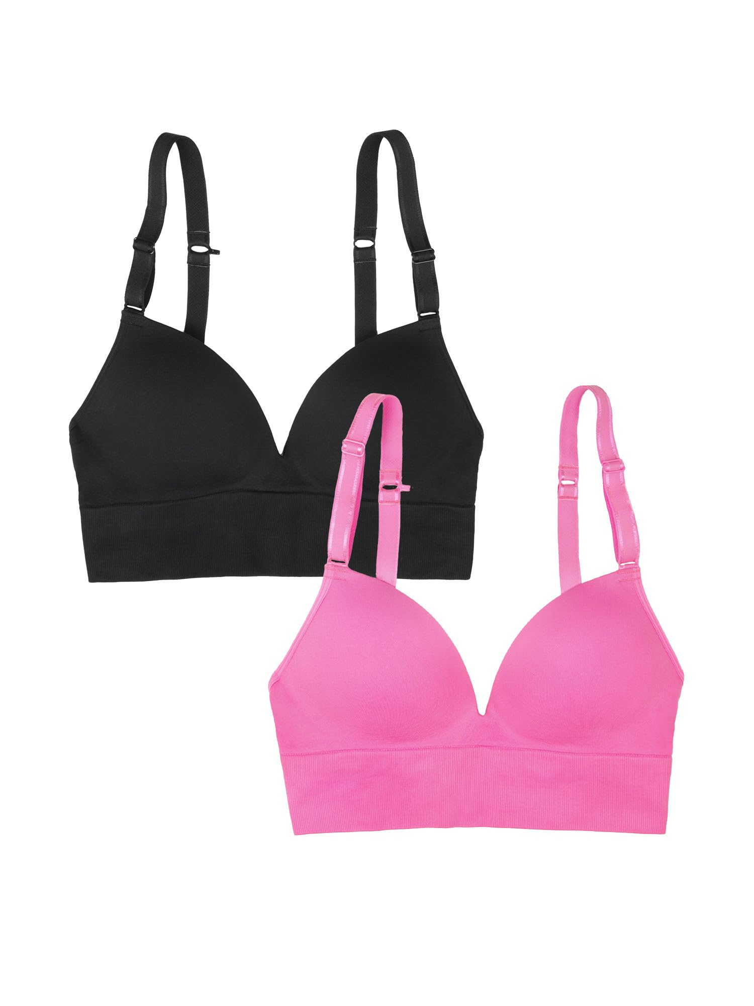 Fruit of the Loom: A Fresh Collection Confidence Booster 2 Pack Women's Seamless Push Up Bras for Lifted Comfort