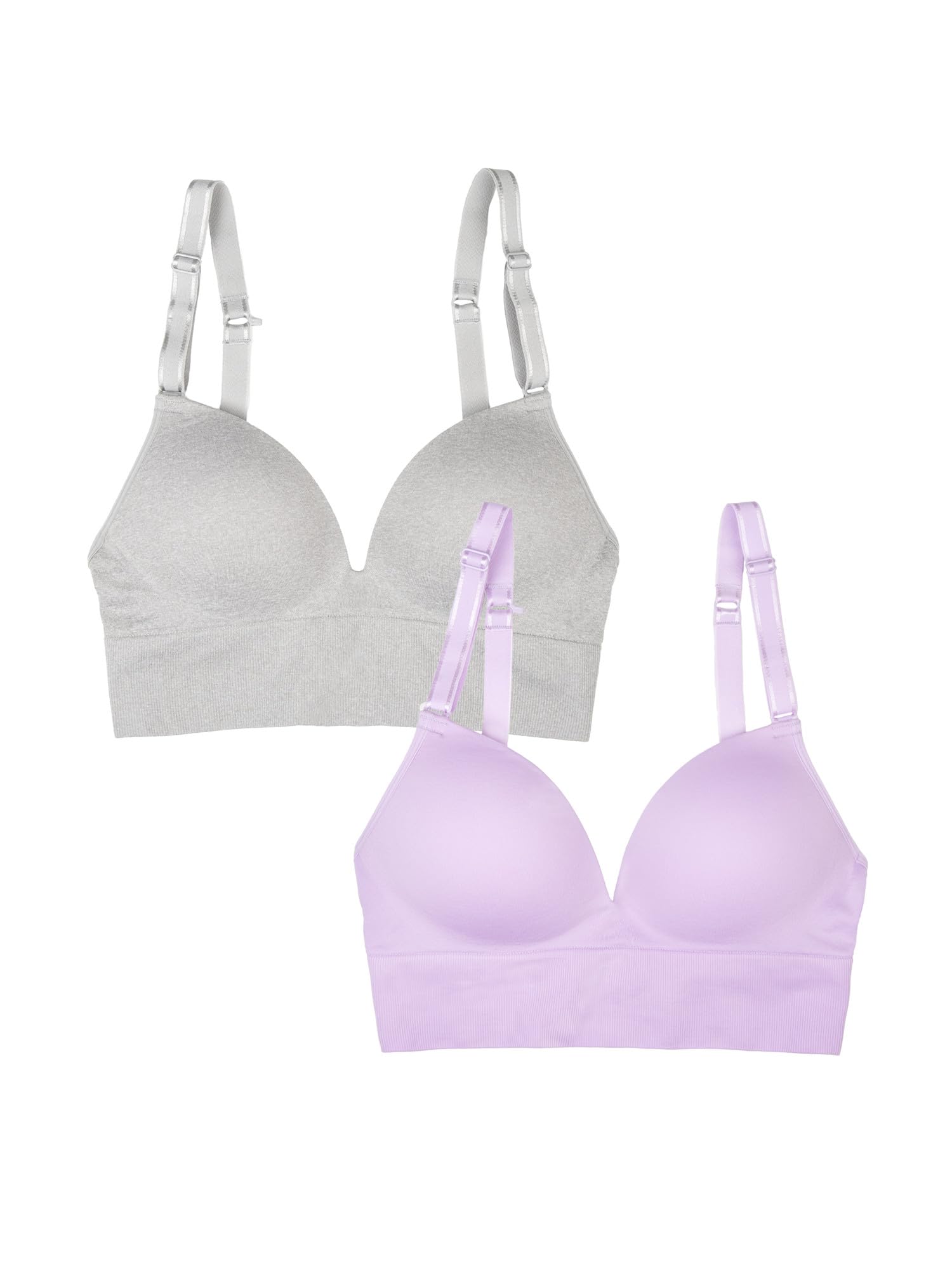 Fruit of the Loom: A Fresh Collection Confidence Booster 2 Pack Women's Seamless Push Up Bras for Lifted Comfort